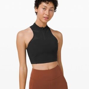 Lululemon Unleash Strength Bra Size 8 Black Zip High Neck